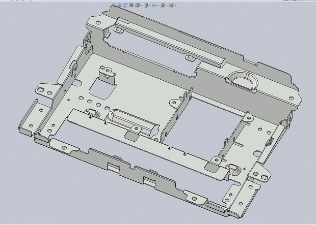 画像：3次元ソリッド板金CAD SheetWorksで作成した試作品の3次元モデル