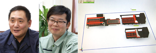 画像：3台のレーザマシンを2シフトで24時間フル稼働